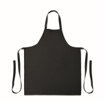 Tablier avec poches avant et ajustable au niveau du cou 240 g/m2 couleur noir quatrième vue