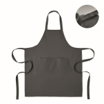 Tablier avec poches avant et ajustable au niveau du cou 240 g/m2 couleur gris foncé