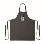 Tablier avec poches avant et ajustable au niveau du cou 240 g/m2 couleur gris foncé vue avec zone d'impression