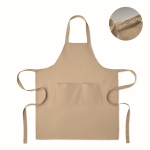 Tablier avec poches avant et ajustable au niveau du cou 240 g/m2 couleur camel