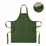Tablier avec poches avant et ajustable au niveau du cou 240 g/m2 couleur vert foncé