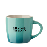 Tasse en céramique avec dégradé en plusieurs couleurs 300 ml couleur turquoise vue avec zone d'impression
