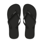 Tongs de plage en plastique unicolores et personnalisables couleur noir