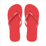 Tongs de plage en plastique unicolores et personnalisables couleur rouge