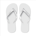 Tongs de plage en plastique unicolores et personnalisables couleur blanc