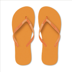 Tongs de plage en plastique unicolores et personnalisables couleur orange