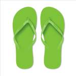 Tongs de plage en plastique unicolores et personnalisables couleur vert lime