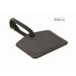 Étiquette à bagages en PU et RPET pour appareils Apple® couleur noir