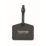 Étiquette à bagages en PU et RPET pour appareils Apple® couleur noir deuxième vue principale