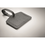 Étiquette à bagages en PU et RPET pour appareils Apple® couleur noir quatrième vue photographique