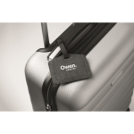 Étiquette à bagages en PU et RPET pour appareils Apple® couleur noir vue principale