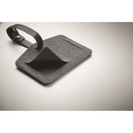 Étiquette à bagages en PU et RPET pour appareils Apple® couleur noir septième vue photographique