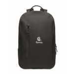 Sac à dos noir pour ordinateur portable en RPET imperméable 16 pouces couleur noir troisième vue principale