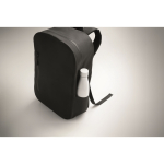 Sac à dos noir pour ordinateur portable en RPET imperméable 16 pouces couleur noir septième vue photographique
