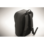 Sac à dos noir pour ordinateur portable en RPET imperméable 16 pouces couleur noir vue photographique