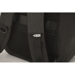Sac à dos noir pour ordinateur portable en RPET imperméable 16 pouces couleur noir vue photographique