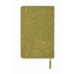 Carnet A5 à couverture rigide en matériaux recyclés, pages lignées couleur vert troisième vue