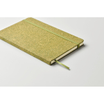 Carnet A5 à couverture rigide en matériaux recyclés, pages lignées couleur vert quatrième vue photographique