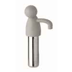 Infuseur à thé en inox en forme de petit bonhomme en silicone couleur gris septième vue