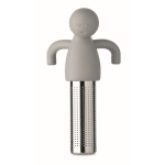 Infuseur à thé en inox en forme de petit bonhomme en silicone couleur gris huitième vue