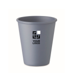 Gobelet réutilisable à simple paroi en maïs 200 ml couleur bleu gris vue avec zone d'impression