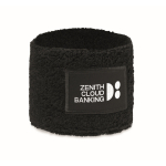 Bracelet de sport en polycoton avec patch personnalisable couleur noir vue principale