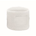 Bracelet de sport en polycoton avec patch personnalisable couleur blanc