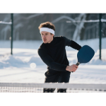 Bandeau de sport avec un patch personnalisable couleur blanc deuxième vue d'ambiance