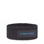 Bandeau de sport avec un patch personnalisable couleur bleu marine vue avec zone d'impression