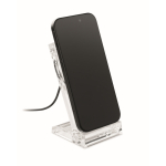 Support transparent pour téléphone avec chargeur sans fil 15W couleur transparent deuxième vue