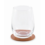 Sous-verre rond en similicuir à personnaliser couleur marron troisième vue