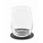 Sous-verre rond en similicuir à personnaliser couleur noir troisième vue