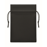 Petit sac cadeau à cordon unicolore en RPET 20 x 30 cm couleur noir deuxième vue