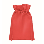 Petit sac cadeau à cordon unicolore en RPET 20 x 30 cm couleur rouge