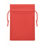 Petit sac cadeau à cordon unicolore en RPET 20 x 30 cm couleur rouge deuxième vue