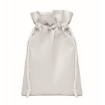 Petit sac cadeau à cordon unicolore en RPET 20 x 30 cm couleur blanc