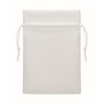 Petit sac cadeau à cordon unicolore en RPET 20 x 30 cm couleur blanc deuxième vue