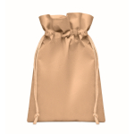 Petit sac cadeau à cordon unicolore en RPET 20 x 30 cm couleur ivoire
