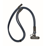 Tour de cou pour téléphone portable avec câble de recharge couleur bleu marine vue avec zone d'impression