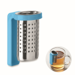 Infuseur à thé en acier inoxydable avec crochet en plastique couleur turquoise