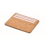 Porte-cartes en liège avec 3 cartes et un compartiment principal couleur beige