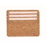 Porte-cartes en liège avec 3 cartes et un compartiment principal couleur beige troisième vue