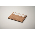 Porte-cartes en liège avec 3 cartes et un compartiment principal couleur beige cinquième vue photographique