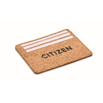 Porte-cartes en liège avec 3 cartes et un compartiment principal couleur beige vue principale