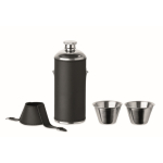 Flasque en acier inoxydable avec 2 petits verres de 230 ml et 20 ml couleur noir deuxième vue
