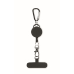 Support rétractable pour téléphone portable ou badge couleur noir