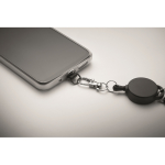 Support rétractable pour téléphone portable ou badge couleur noir quatrième vue photographique