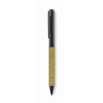 Stylo à bille rotatif fabriqué en matériaux recyclés, encre bleue couleur vert deuxième vue