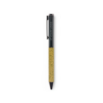 Stylo à bille rotatif fabriqué en matériaux recyclés, encre bleue couleur vert vue avec zone d'impression