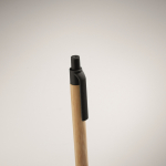 Stylo à bille en bambou et paille de blé, encre bleue couleur noir deuxième vue photographique